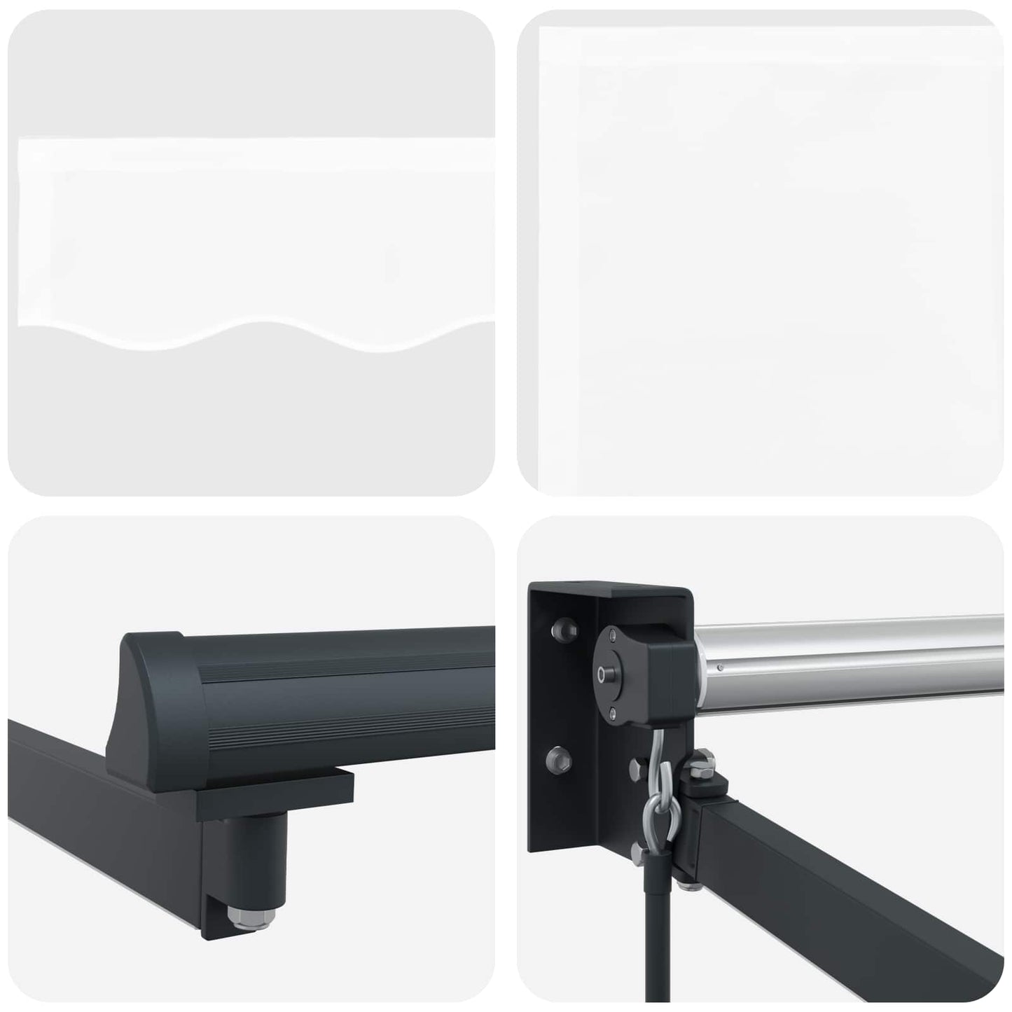 Manuell utvidbar markise med LED-lamper 3,5 x 2 m