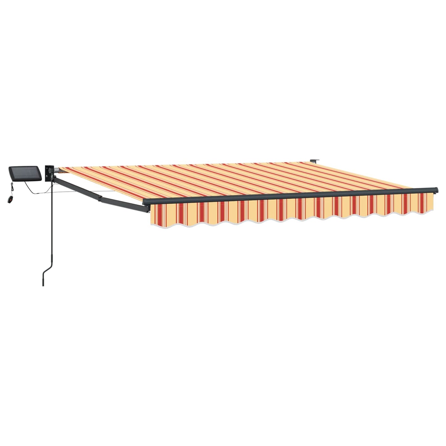 Manuell utvidbar markise med LED-lamper Flerfarget 3,5 x 2,5 m