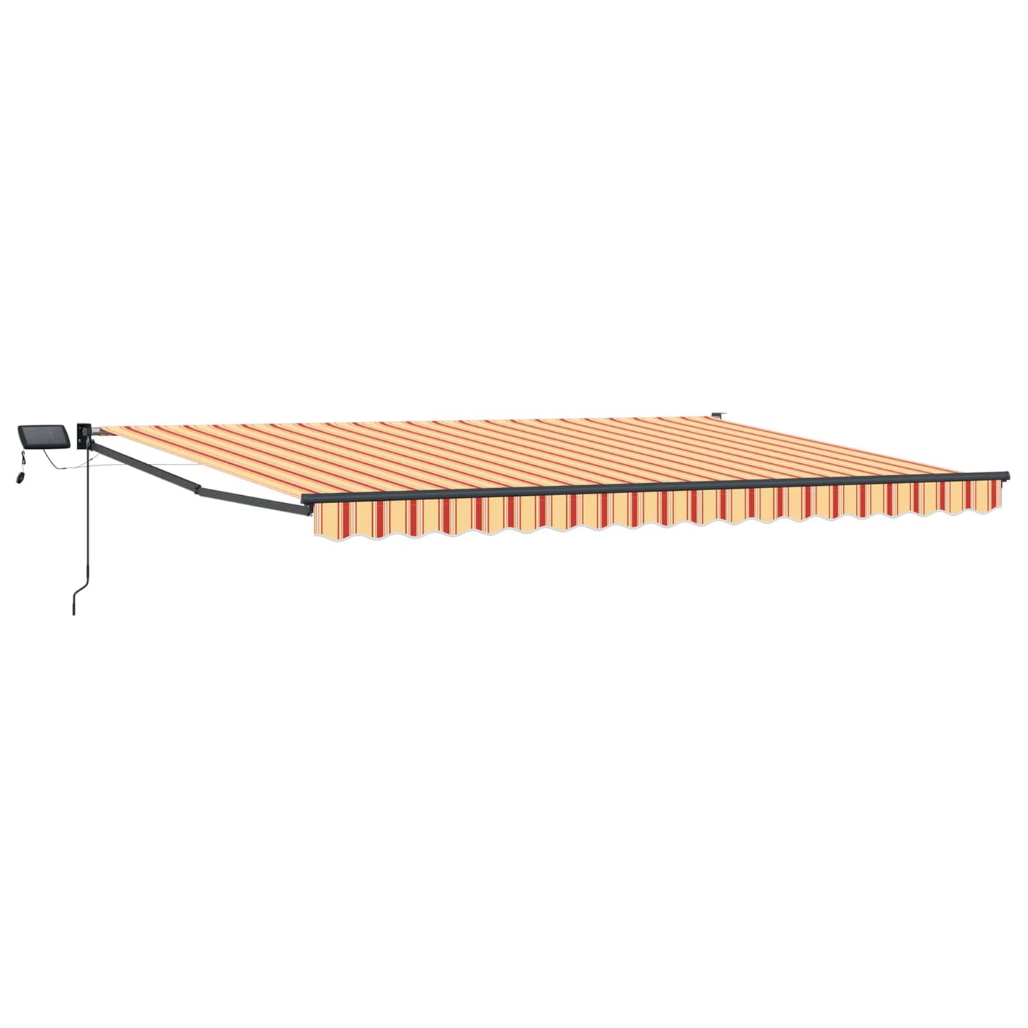 Manuell utvidbar markise med LED-lamper Flerfarget 4 × 3 m