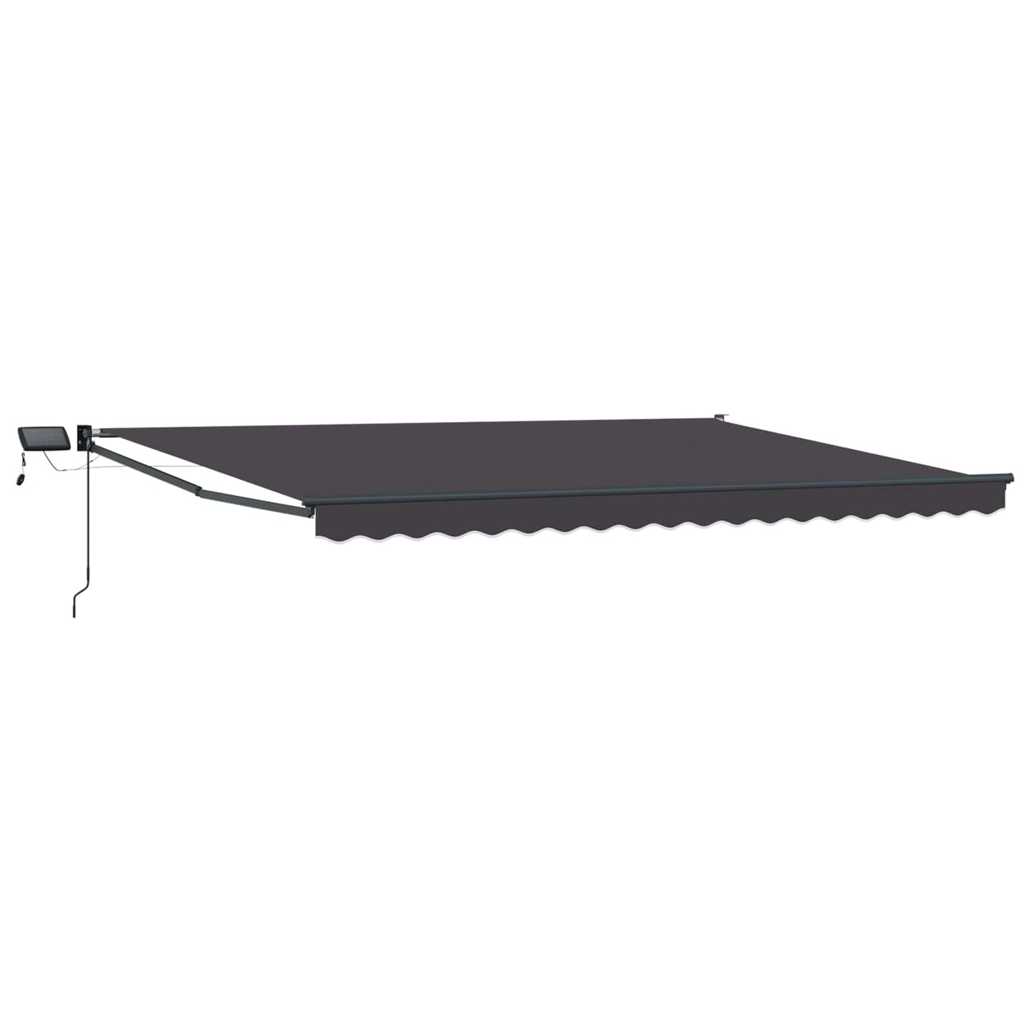 Manuell utvidbar markise med LED-lamper Antrasitt 4,5 × 3 m