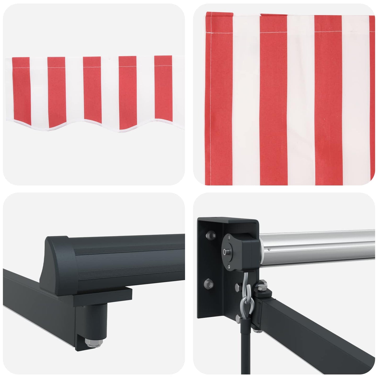 Manuell utvidbar markise med LED-lamper 4,5 × 3 m