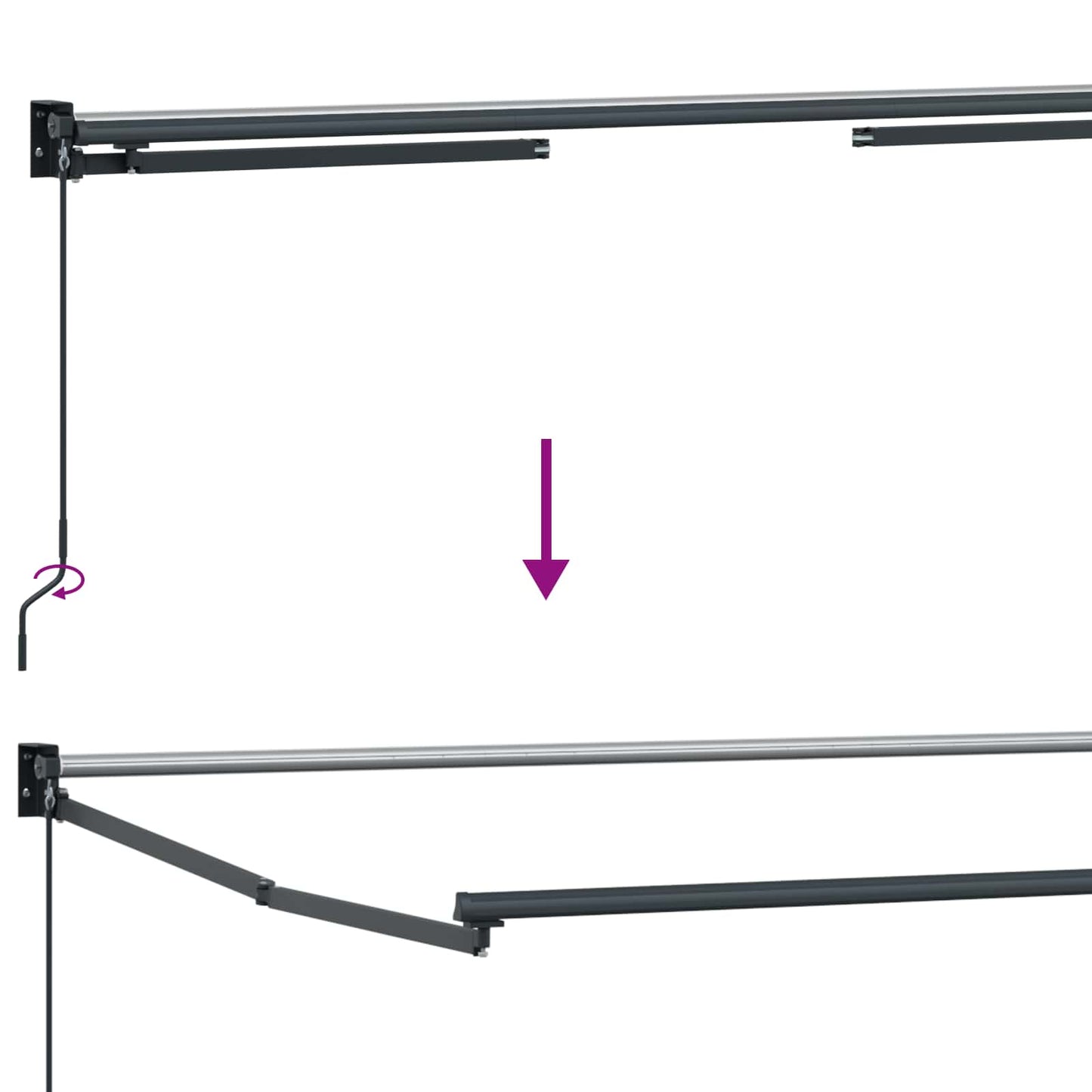 Manuell utvidbar markise med LED-lamper 5 x 3 m
