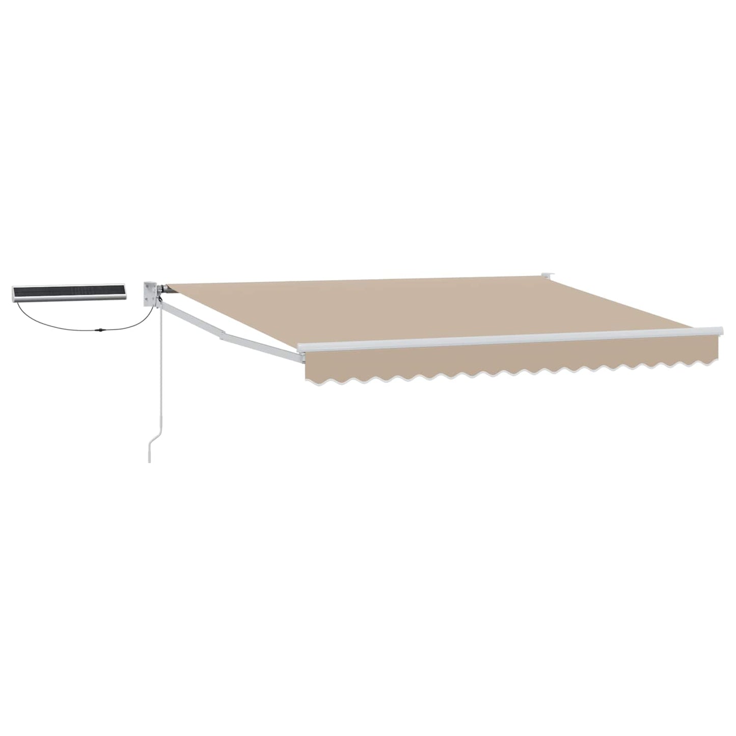 Elektrisk Utrekkbar Markise Beige og Hvit 3,5 x 2 m