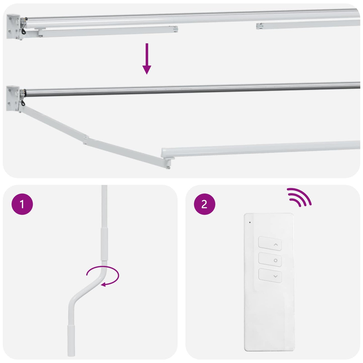 Elektrisk Utrekkbar Markise Beige og Hvit 3,5 x 2 m