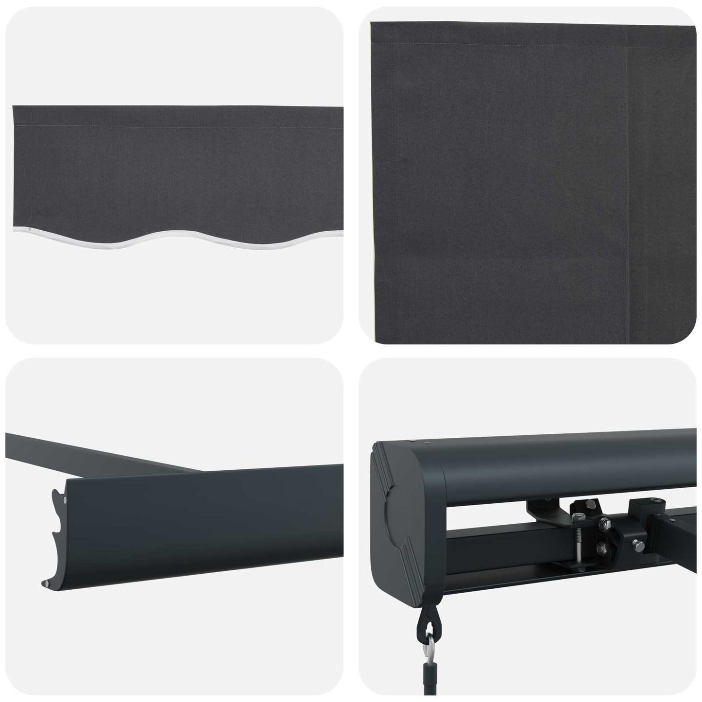 Innvendbar Markise Anthracite og grå 400 × 300 cm