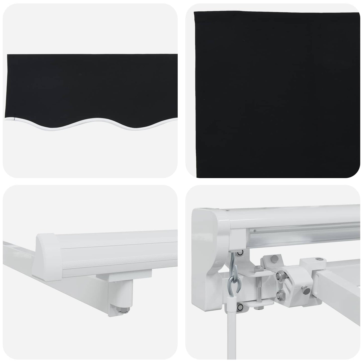 Manuell utskiftbar markise Svart 4 × 3 m