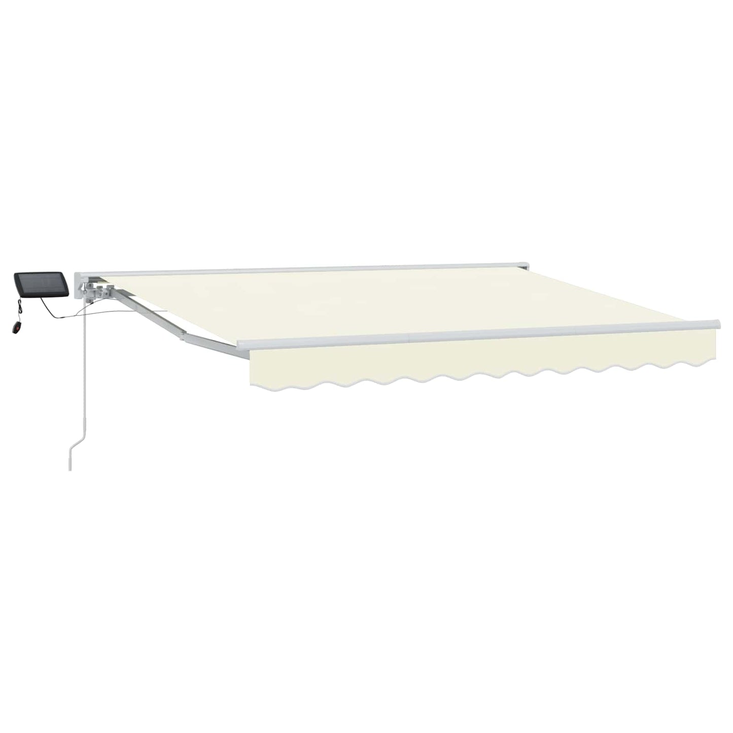 Manuell markiseramme med LEDs Krem og hvit 3 x 2,5 m