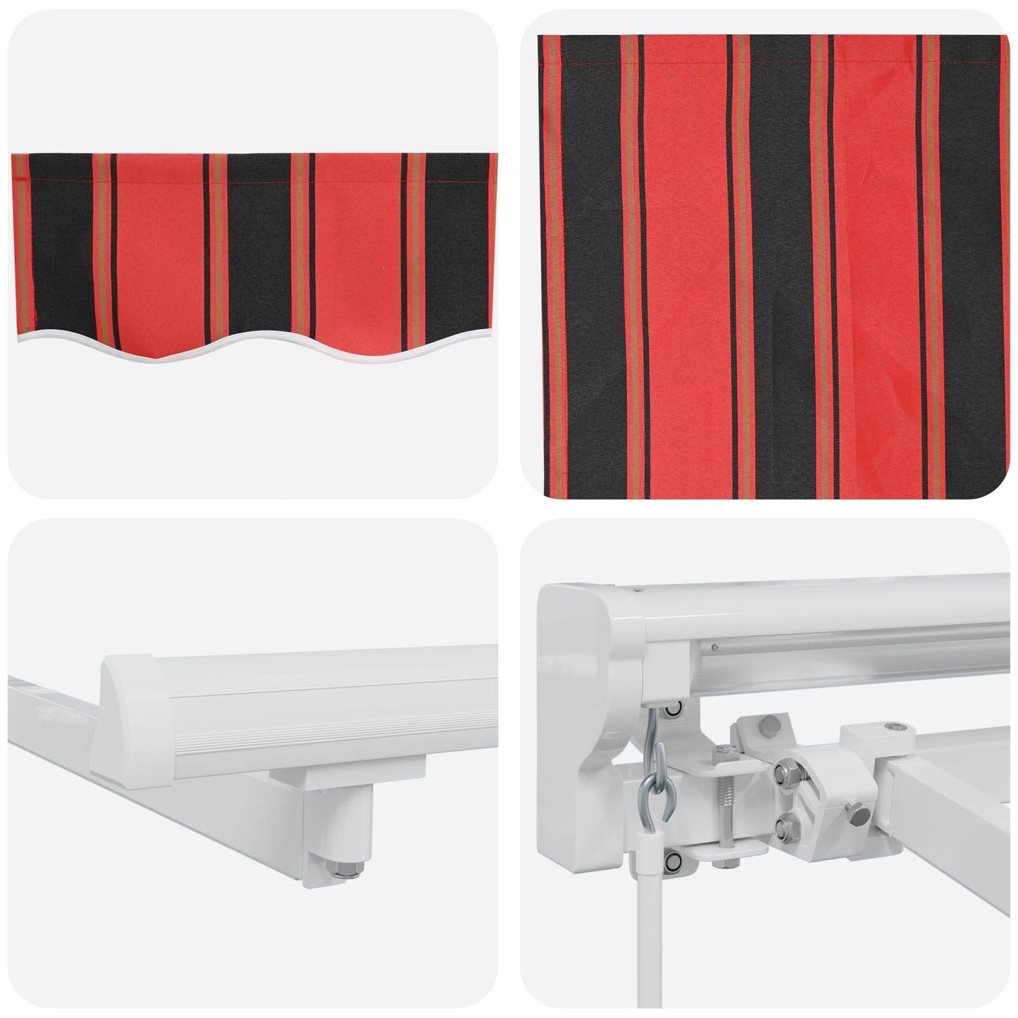 Manuell markiseramme med LEDs 3,5 x 2,5 m
