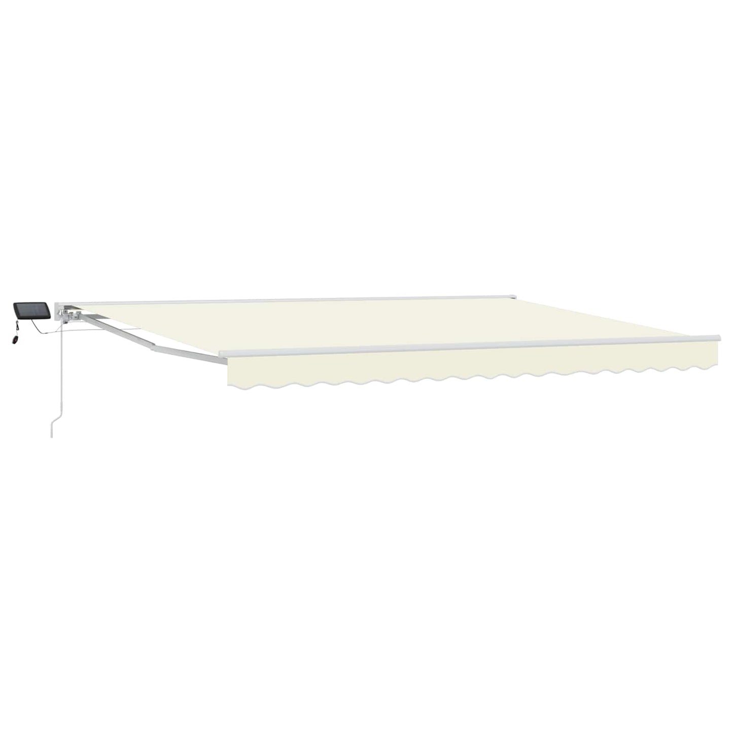 Manuell markiseramme med LEDs Krem og hvit 4,5 × 3 m