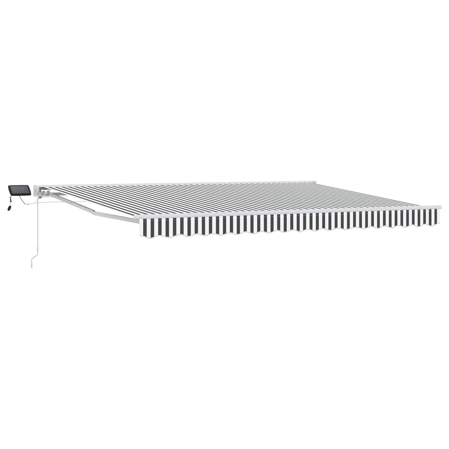 Manuell markiseramme med LEDs Antrasitt og Hvit 4,5 × 3 m