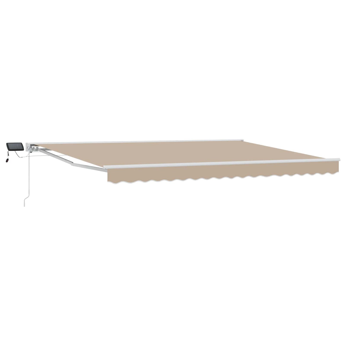 Manuell markiseramme med LEDs Beige og Hvit 4,5 × 3,5 m