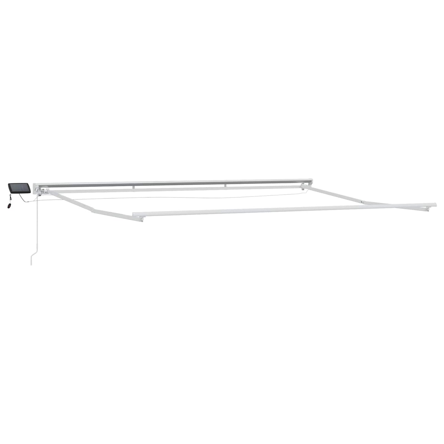 Manuell markiseramme med LEDs Beige og Hvit 4,5 × 3,5 m