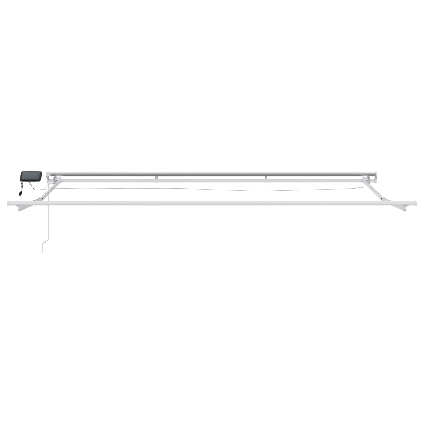 Manuell markiseramme med LEDs Beige og Hvit 4,5 × 3,5 m