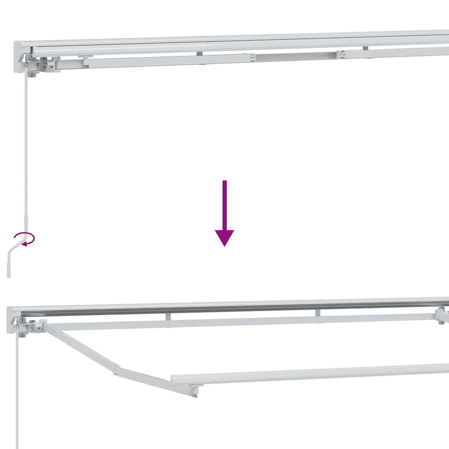 Manuell markiseramme med LEDs Beige og Hvit 4,5 × 3,5 m