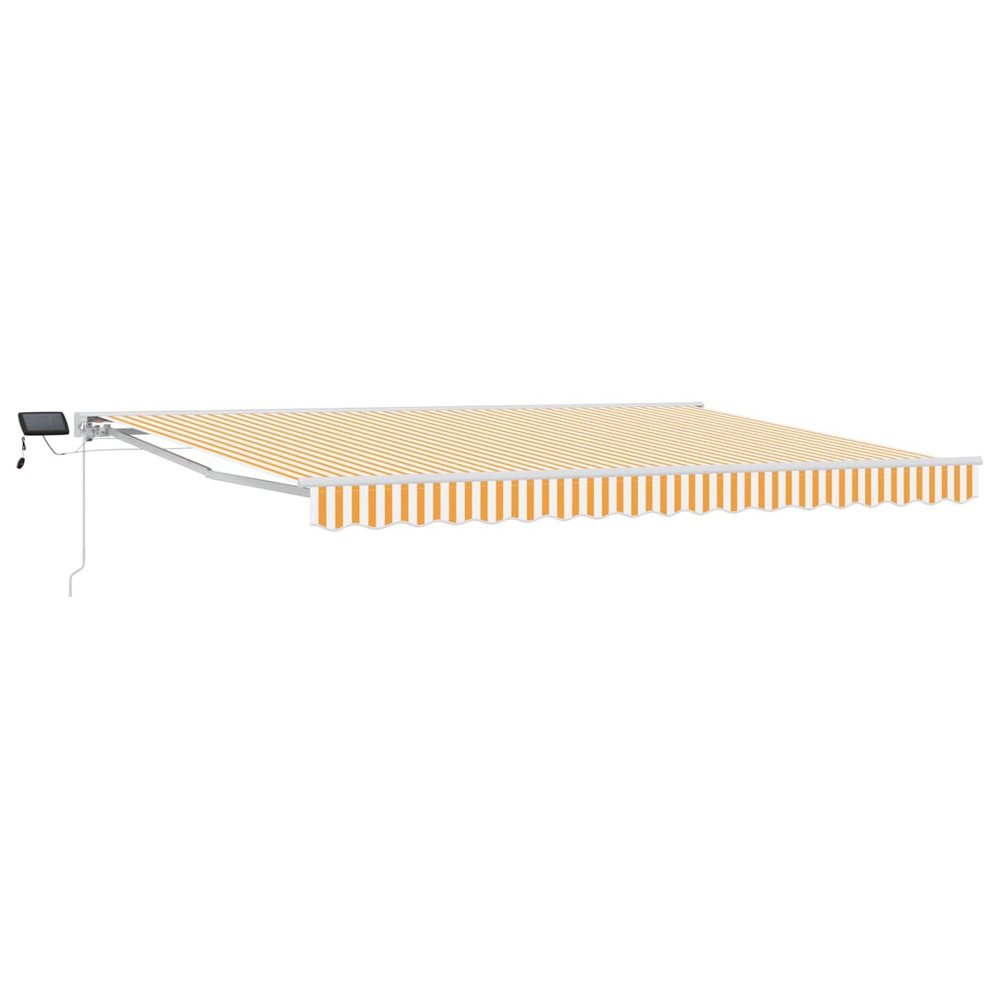 Manuell markiseramme med LEDs Gul og hvit 5 × 3,5 m