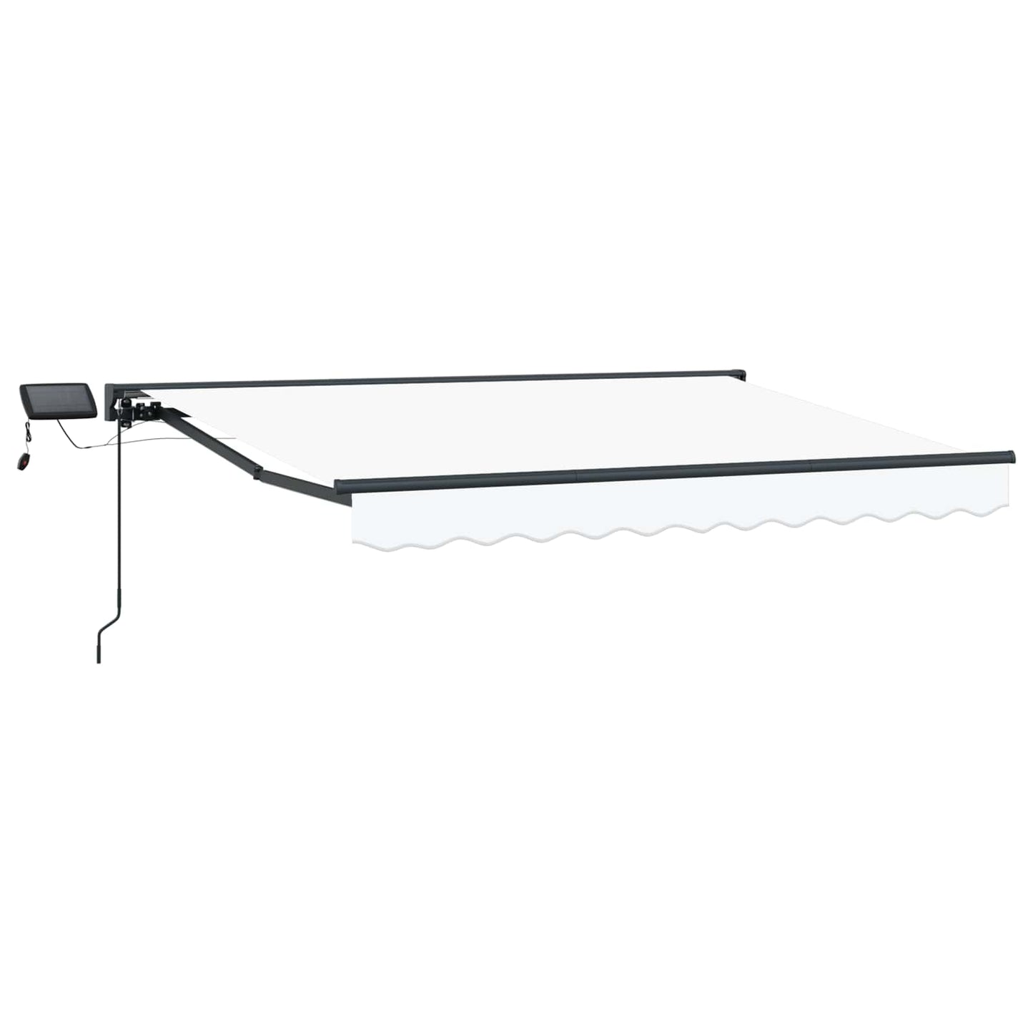 Manuell markiseramme med LEDs Hvit og antrasitt 3,5 x 2 m