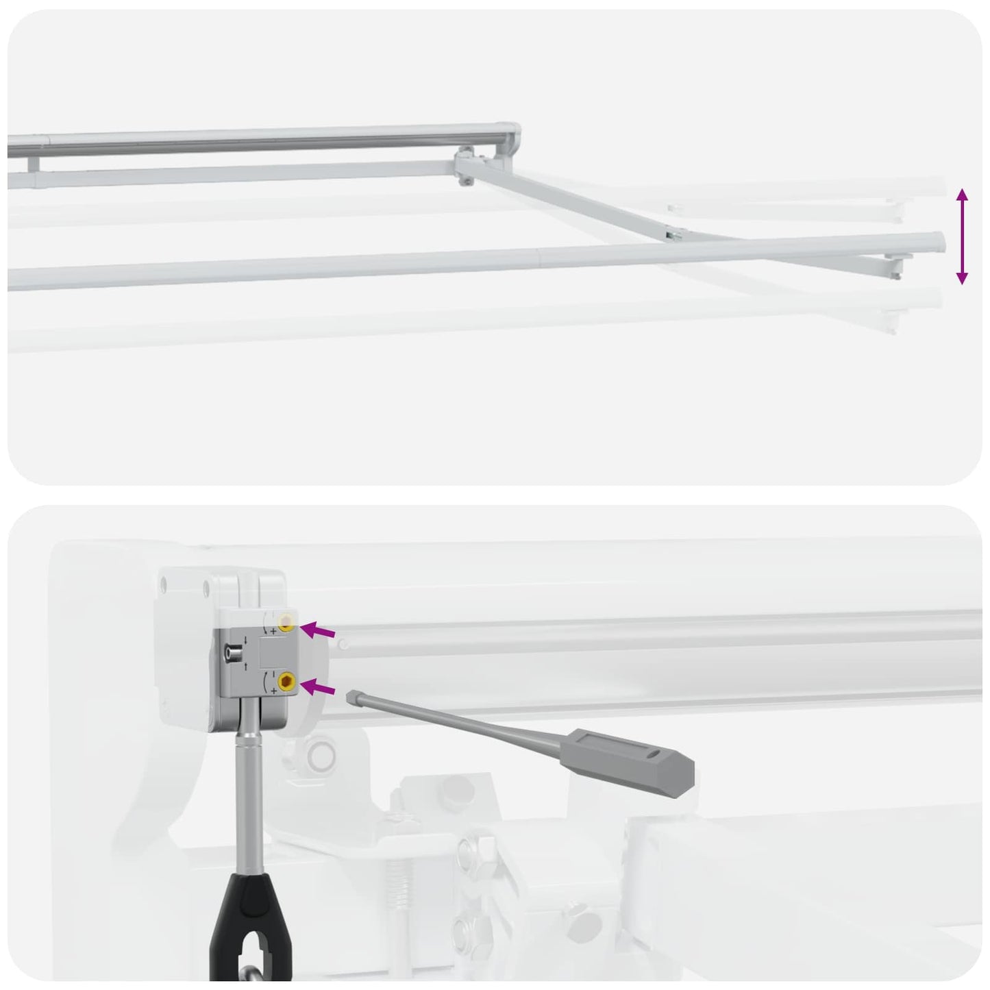 Elektrisk Utrekkbar Markise Beige og Hvit 3,5 x 2 m