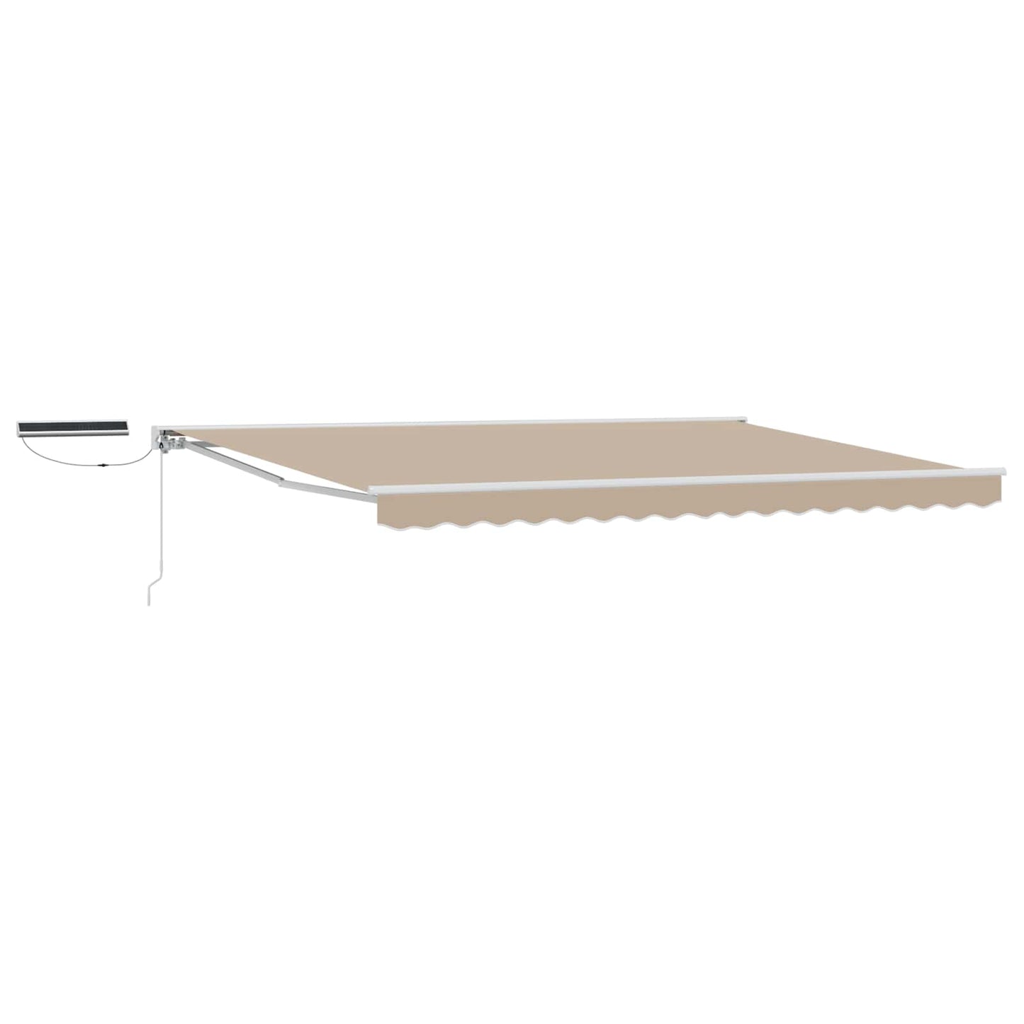 Elektrisk Utrekkbar Markise Beige og Hvit 4,5 × 3,5 m