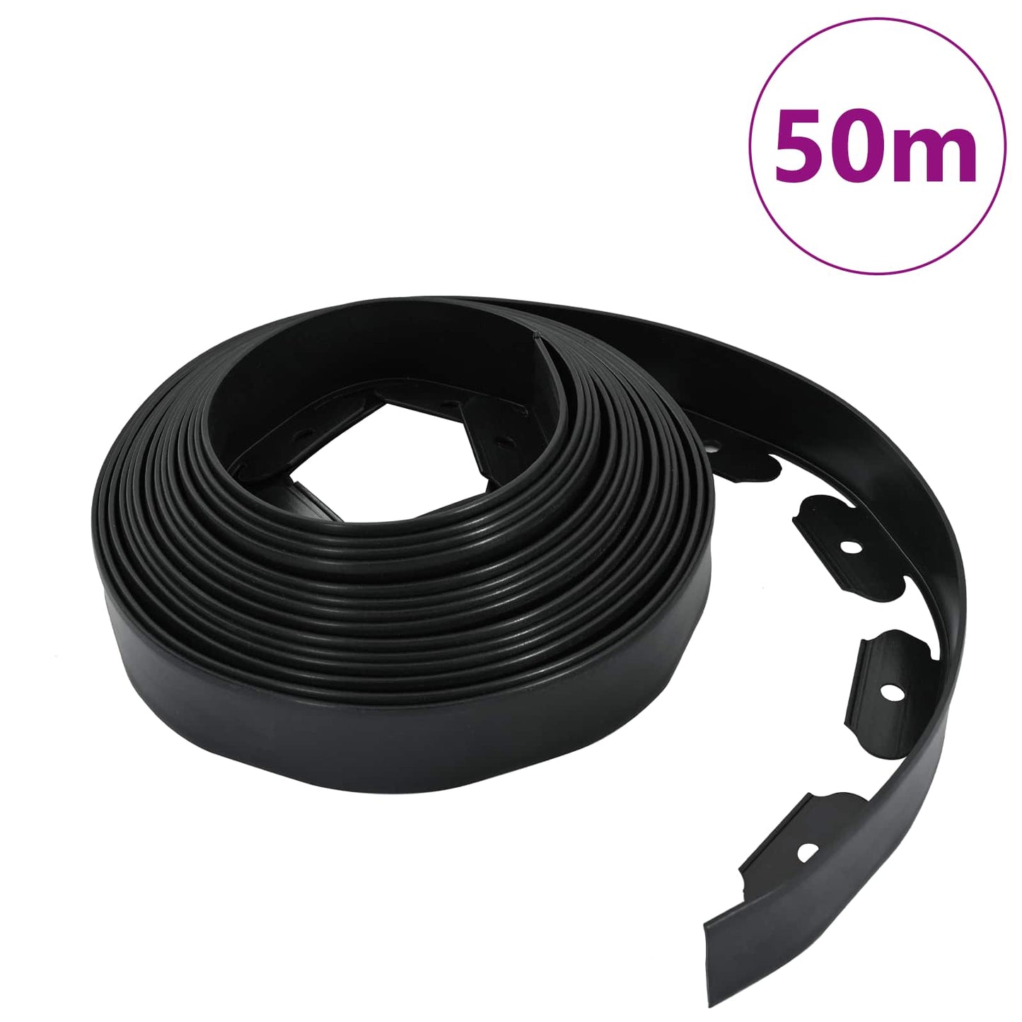 Plenkanter Svart 5000 x 4 x 5 cm Plast vidaXL