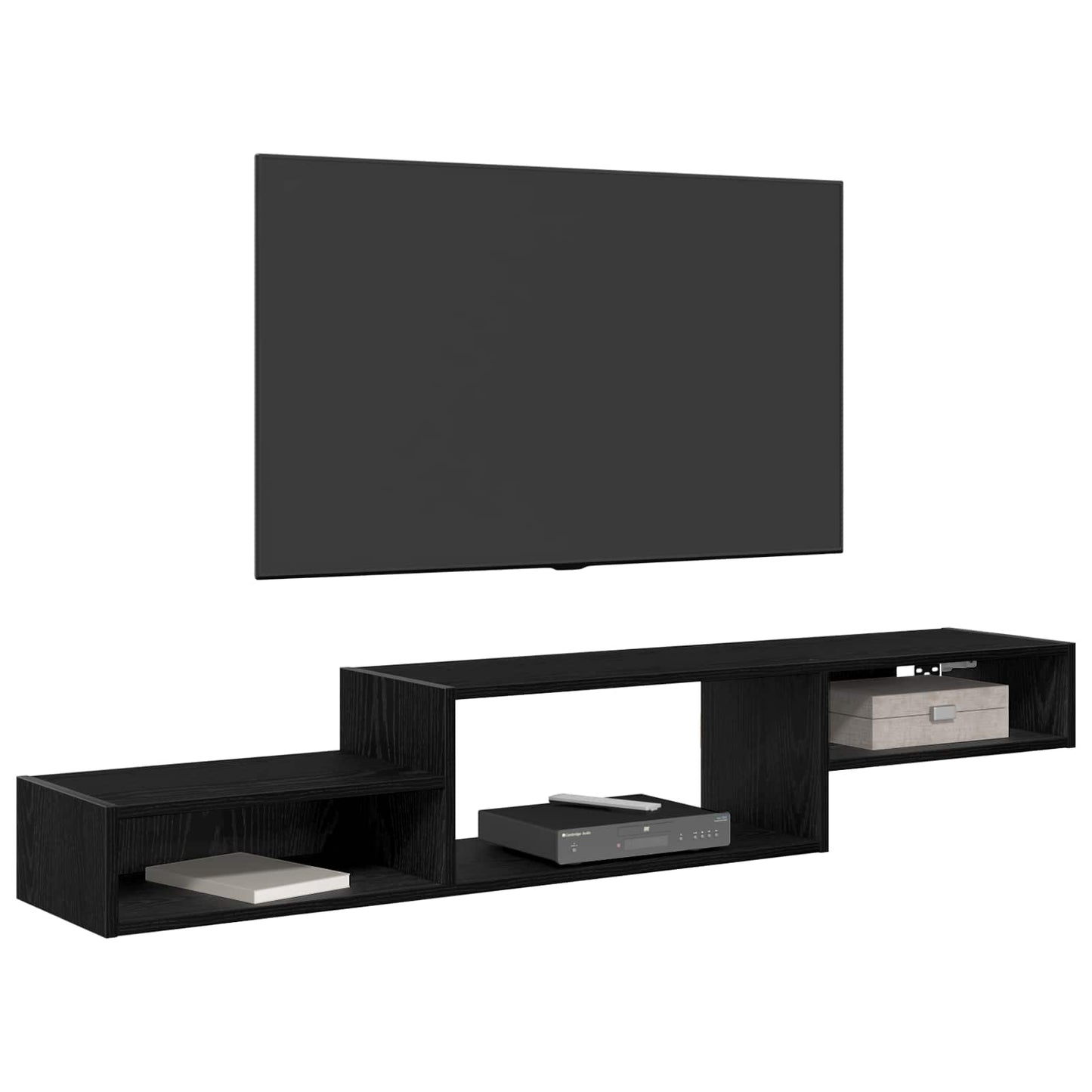 Vegghengt TV-skap Veggmontert Svart eik 150 x 28 x 26 cm
