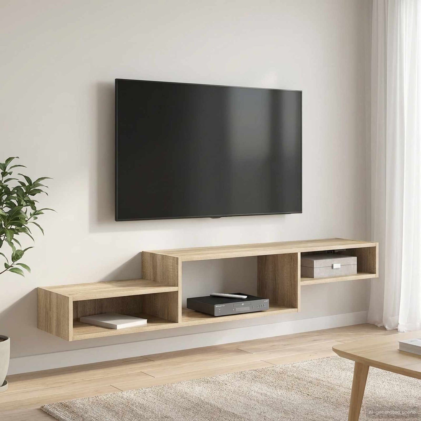 Vegghengt TV-skap Veggmontert Sonoma eik 150 x 28 x 26 cm