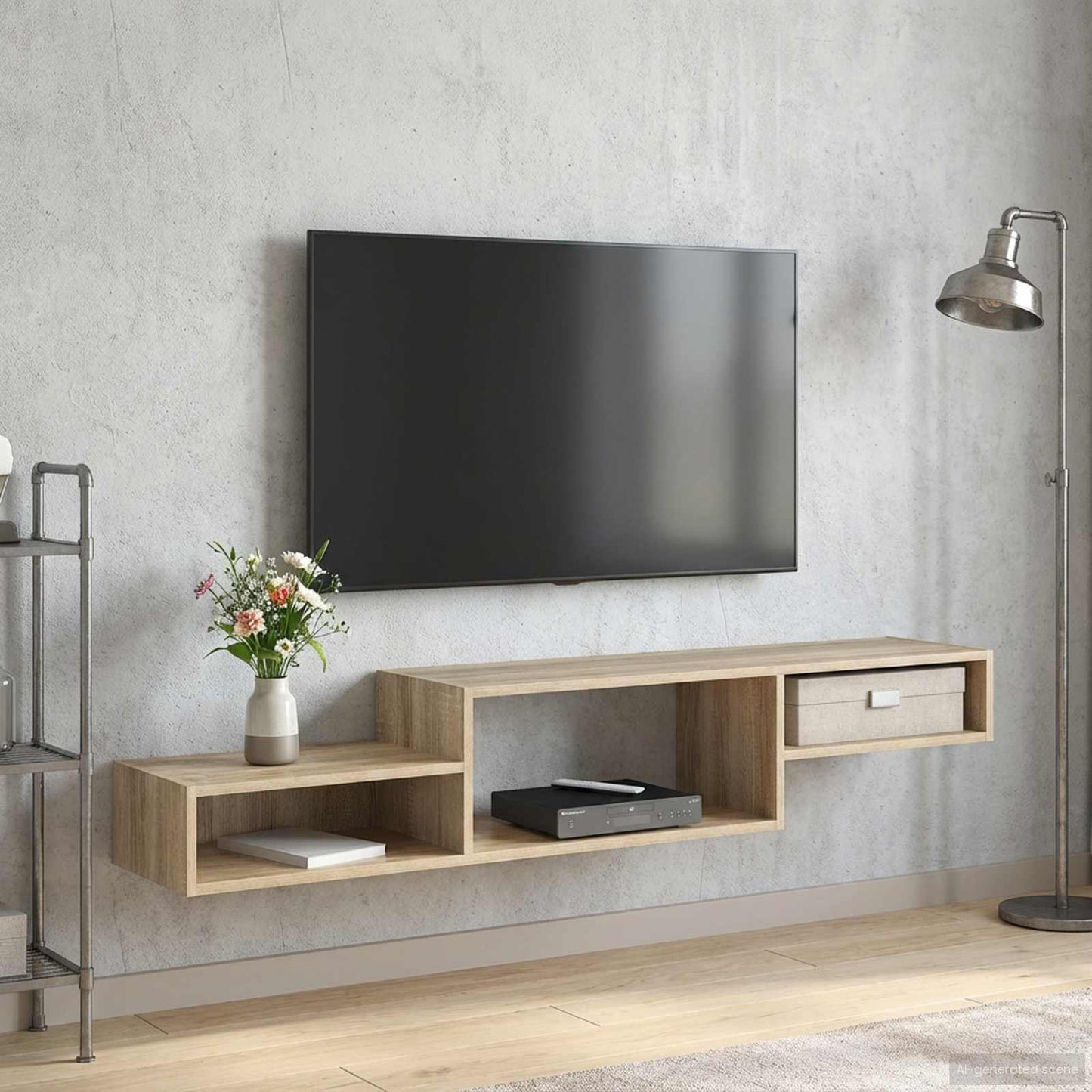Vegghengt TV-skap Veggmontert Sonoma eik 150 x 28 x 26 cm