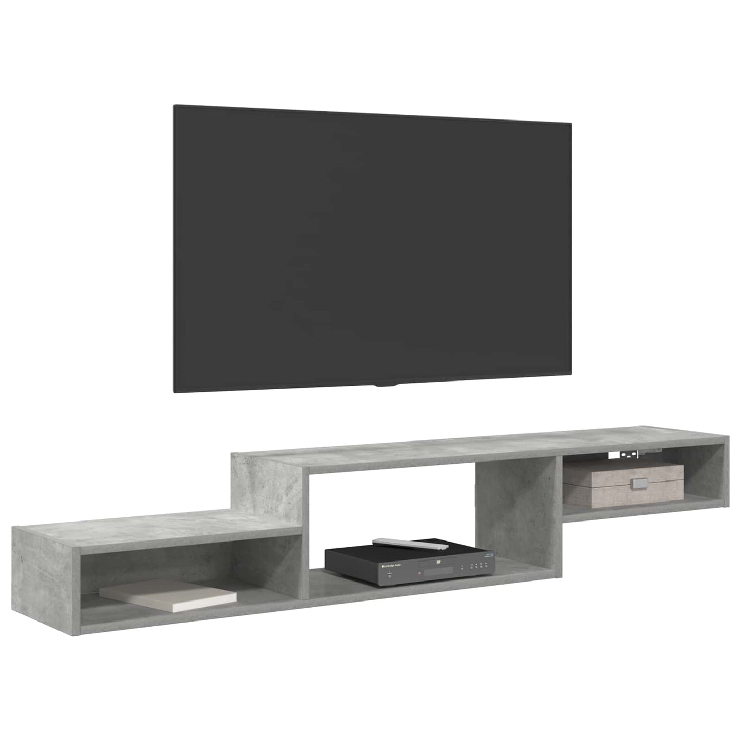 Vegghengt TV-skap Veggmontert Betonggrå 150 x 28 x 26 cm