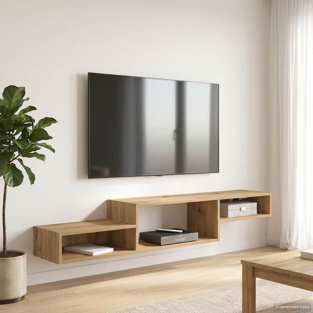 Vegghengt TV-skap Veggmontert Artisan eik 150 x 28 x 26 cm