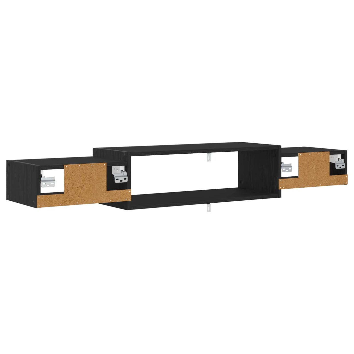 Vegghengt TV-skap Veggmontert Svart eik 140 x 28 x 21 cm