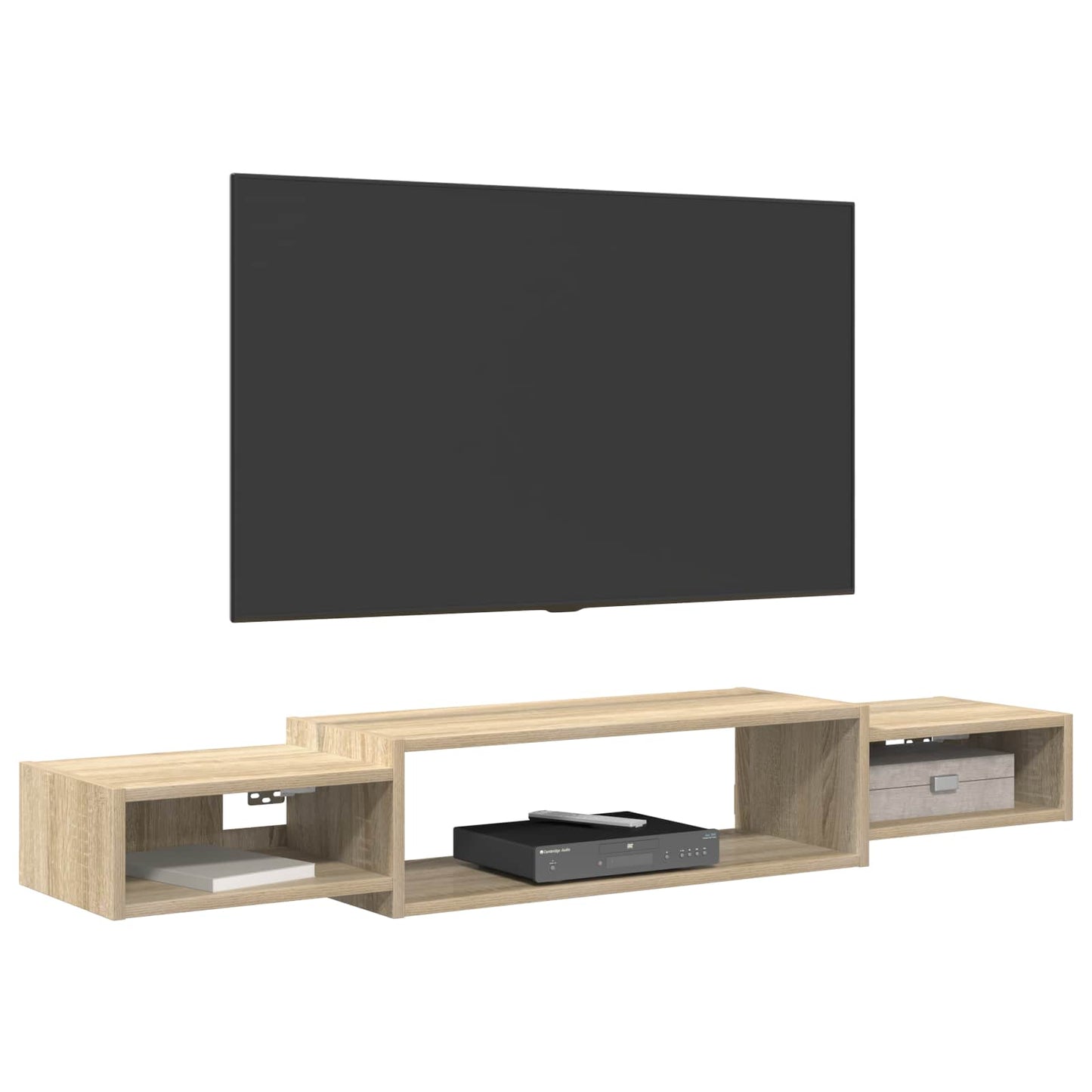 Vegghengt TV-skap Veggmontert Sonoma eik 140 x 28 x 21 cm