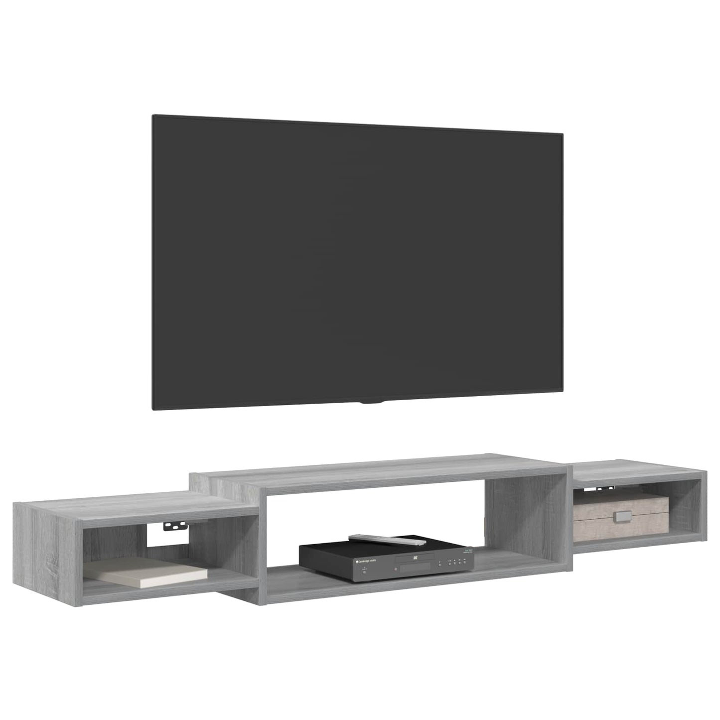 Vegghengt TV-skap Veggmontert Grå Sonoma 140 x 28 x 21 cm