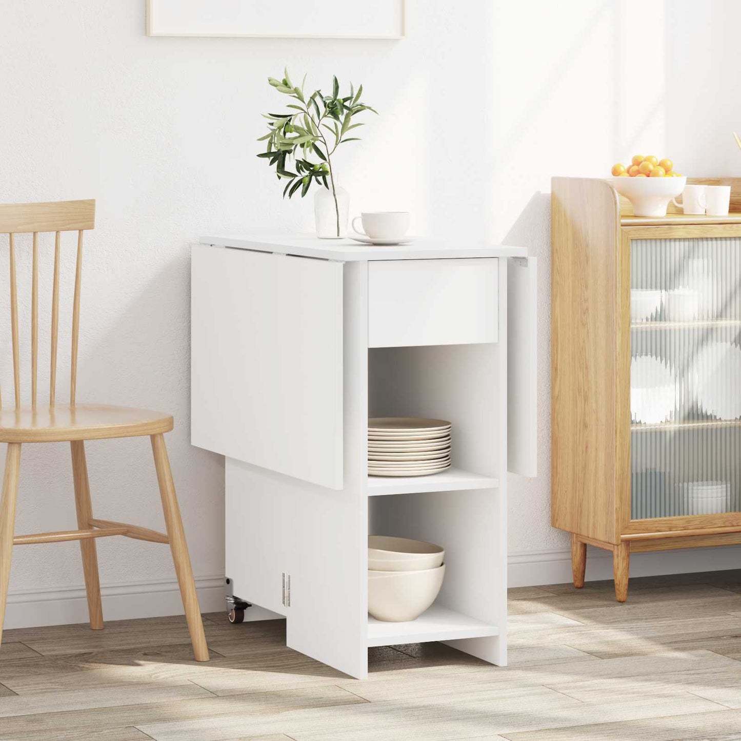 Spisebord 115 x 70 x 75 cm Konstruert tre Hvit Rektangulær