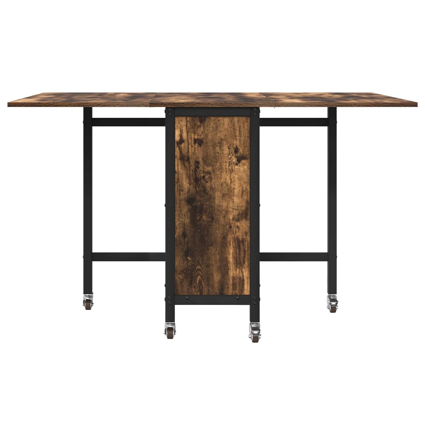 Sammenleggbart spisebord med hjul 130 x 80 x 76,5 cm stål PB