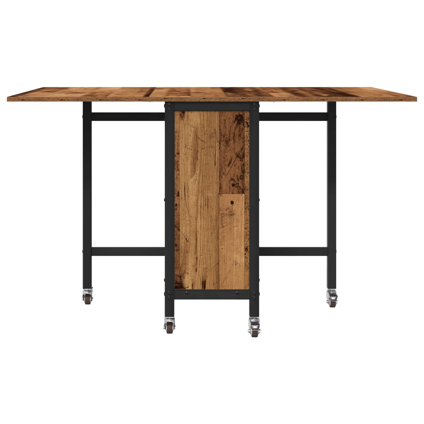 Sammenleggbart spisebord med hjul 130 x 80 x 76,5 cm stål PB