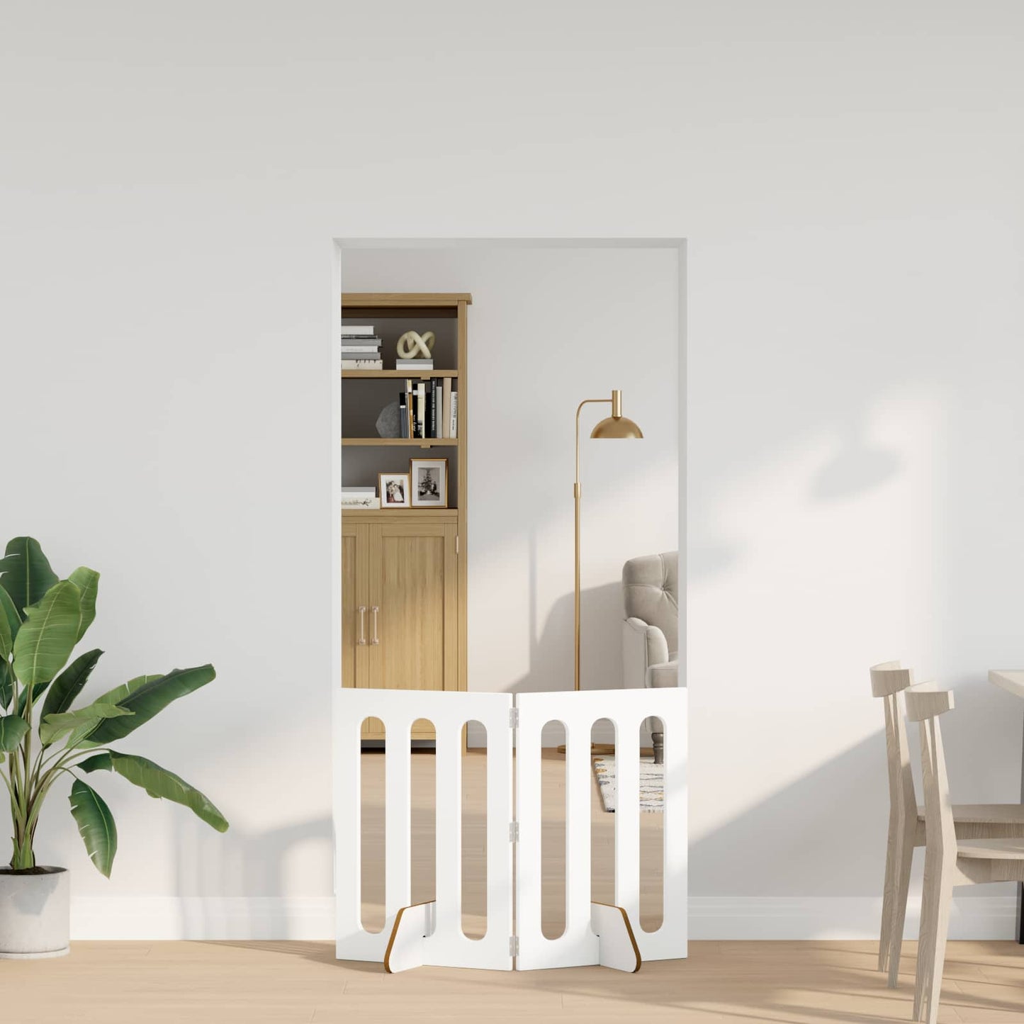 Folding Pet Fence 2 pcs Hvit 100,5 x 38 x 70 cm Konstruert tre