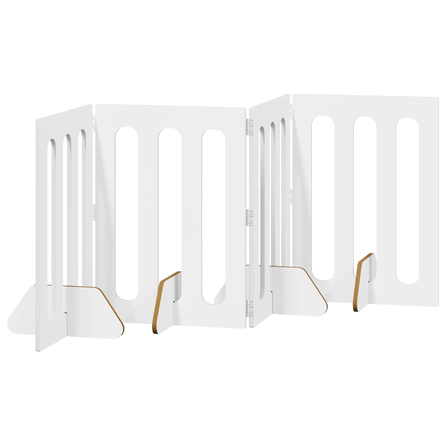 Folding Pet Fence 4 pcs Hvit 201 x 38 x 70 cm Konstruert tre