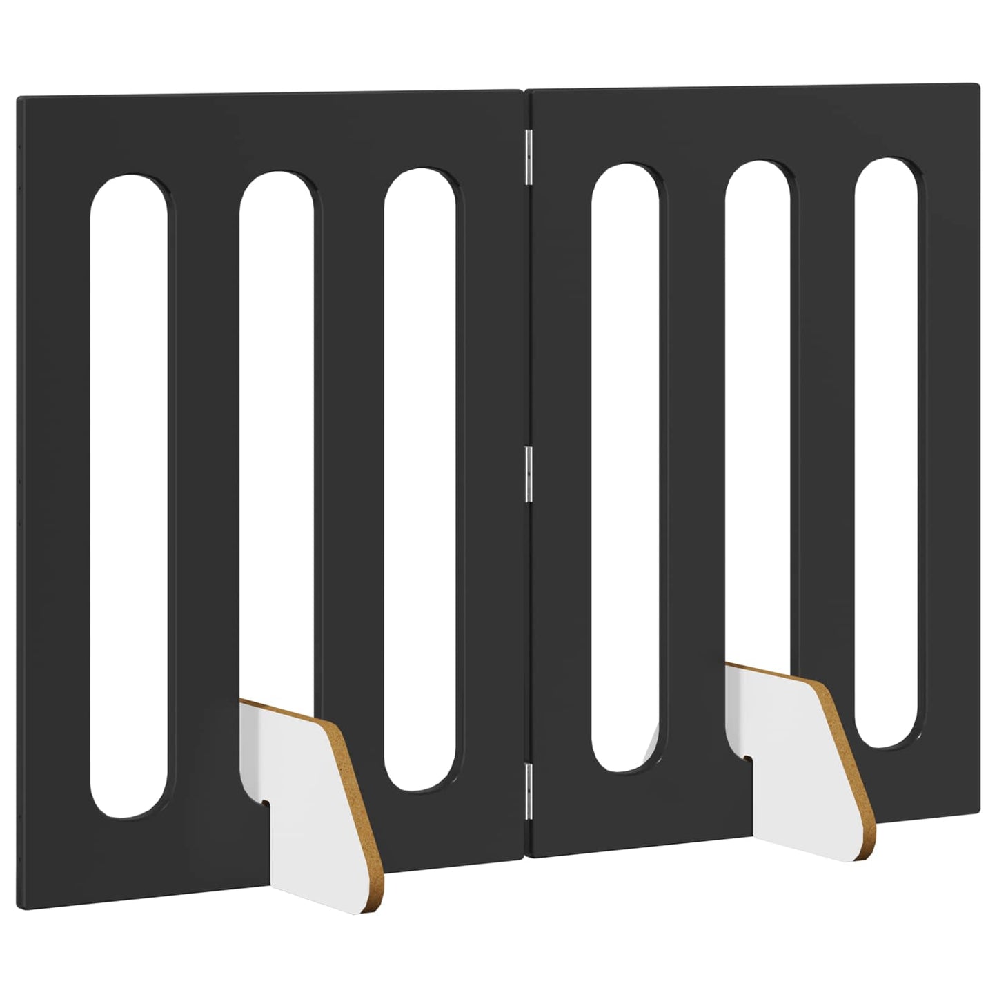 Folding Pet Fence 2 pcs Svart Eik 100,5 x 38 x 70 cm
