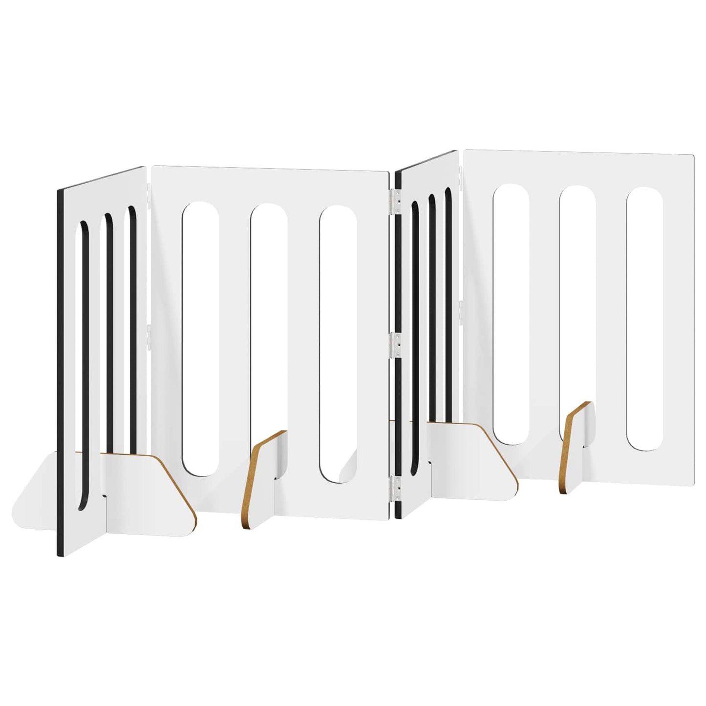 Folding Pet Fence 4 pcs Svart Eik 201 x 38 x 70 cm