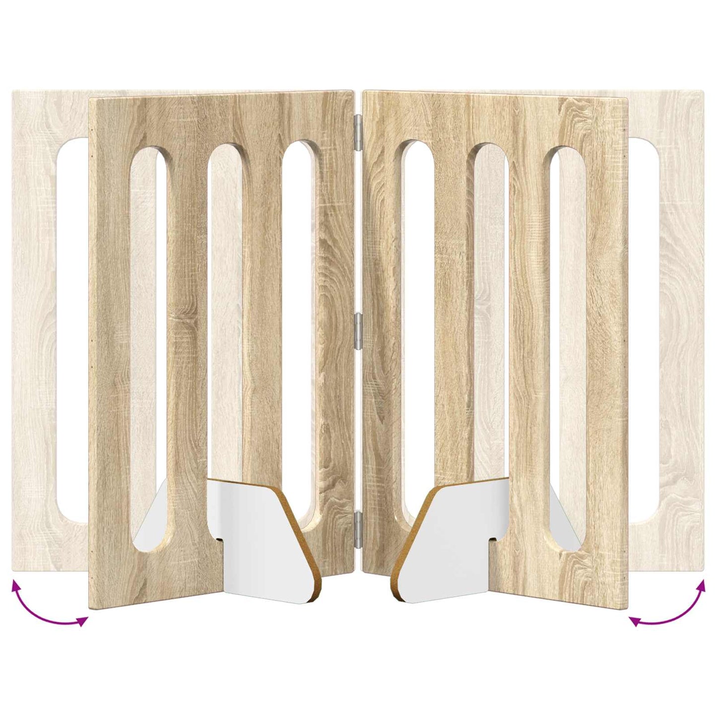 Folding Pet Fence 4 pcs Sonoma eik 201 x 38 x 70 cm