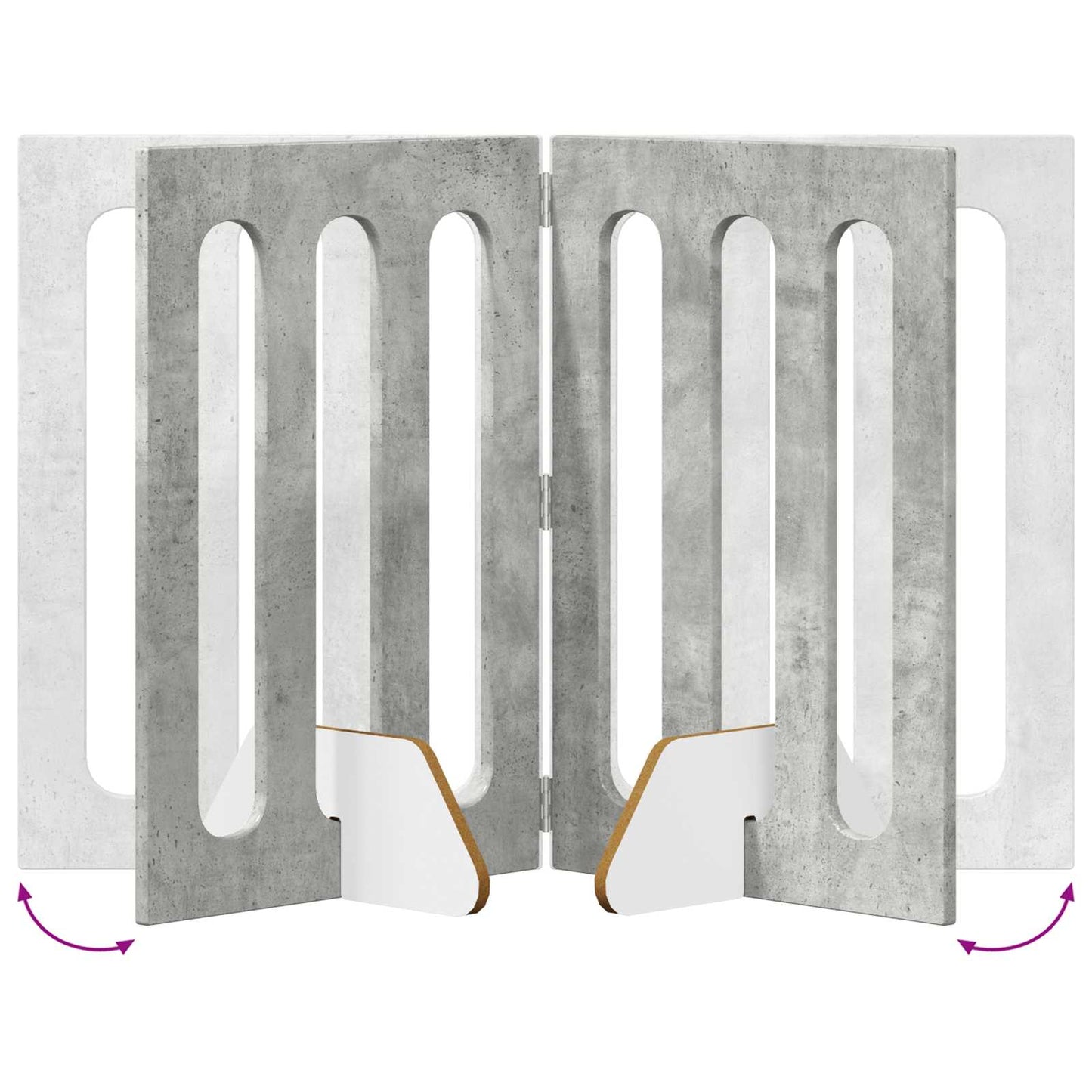 Folding Pet Fence 2 pcs BetongGrå 100,5 x 38 x 70 cm