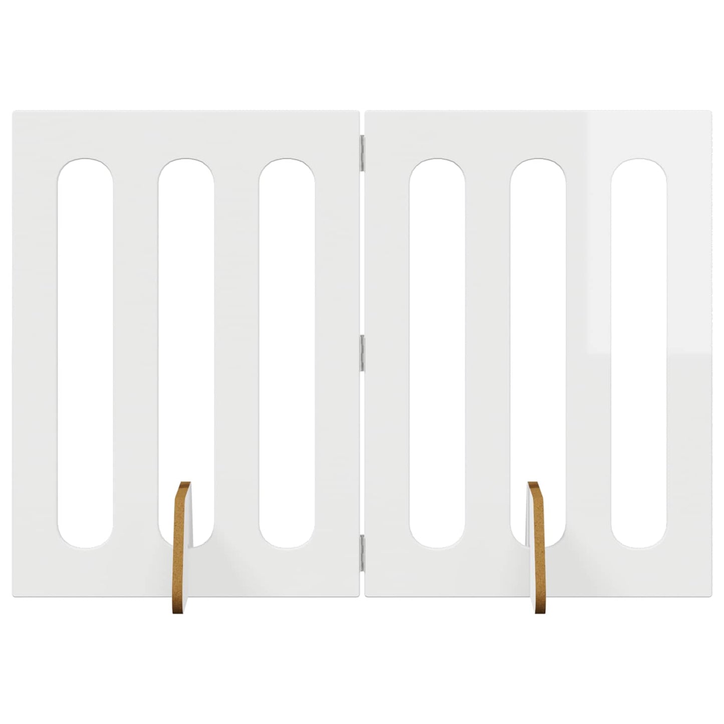 Folding Pet Fence 2 pcs Høgglans Hvit 100,5 x 38 x 70 cm