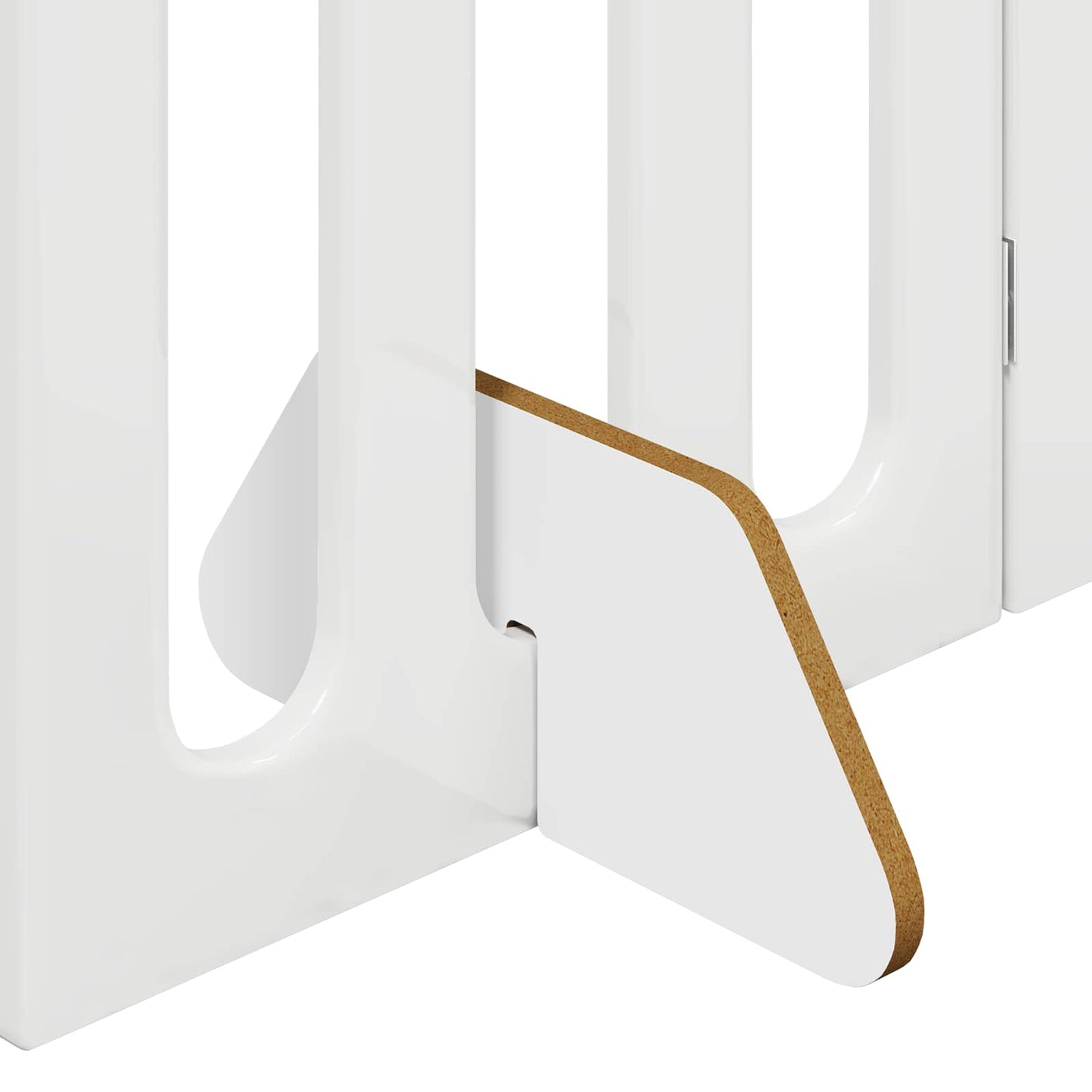 Folding Pet Fence 4 pcs Høgglans Hvit 201 x 38 x 70 cm