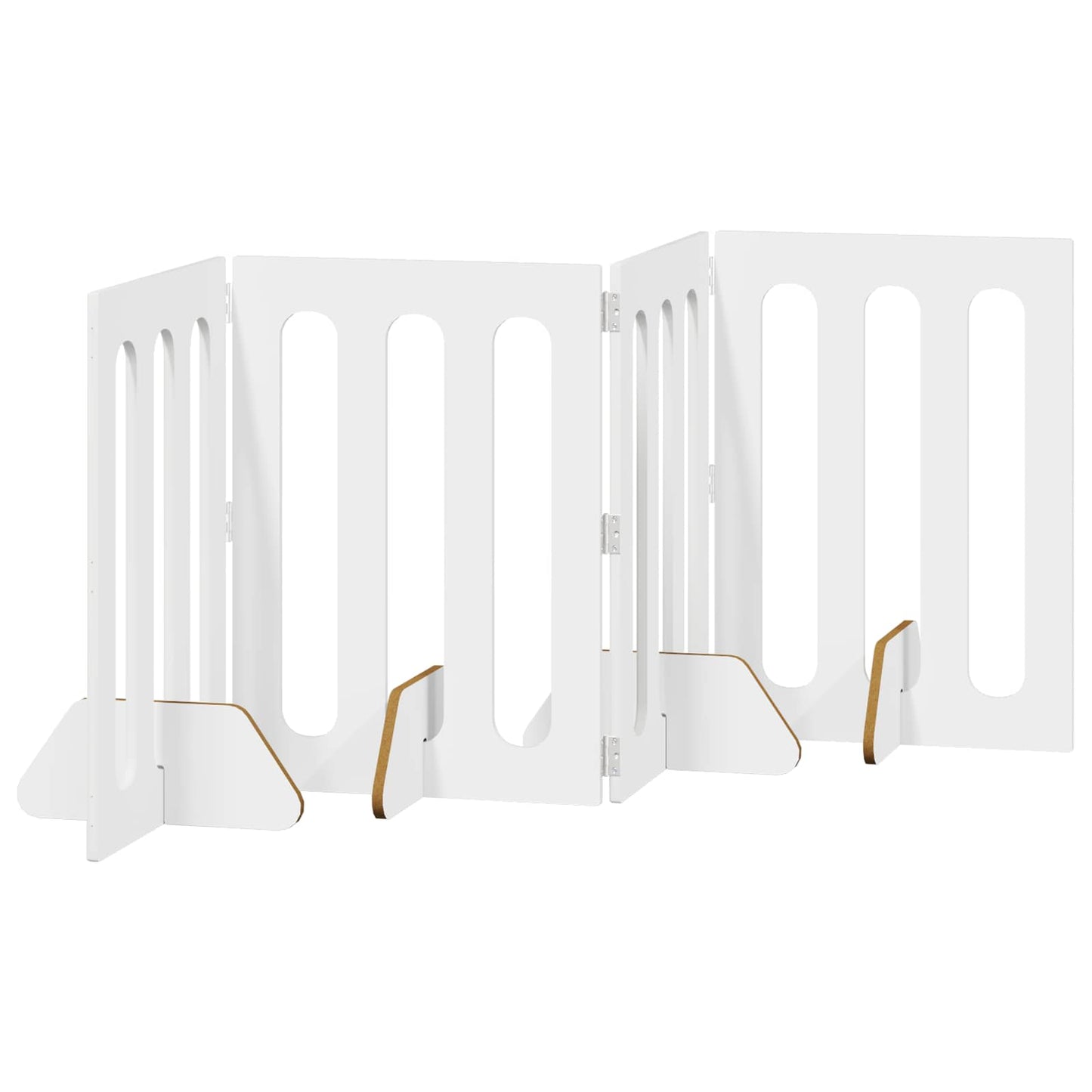 Folding Pet Fence 4 pcs Høgglans Hvit 201 x 38 x 70 cm