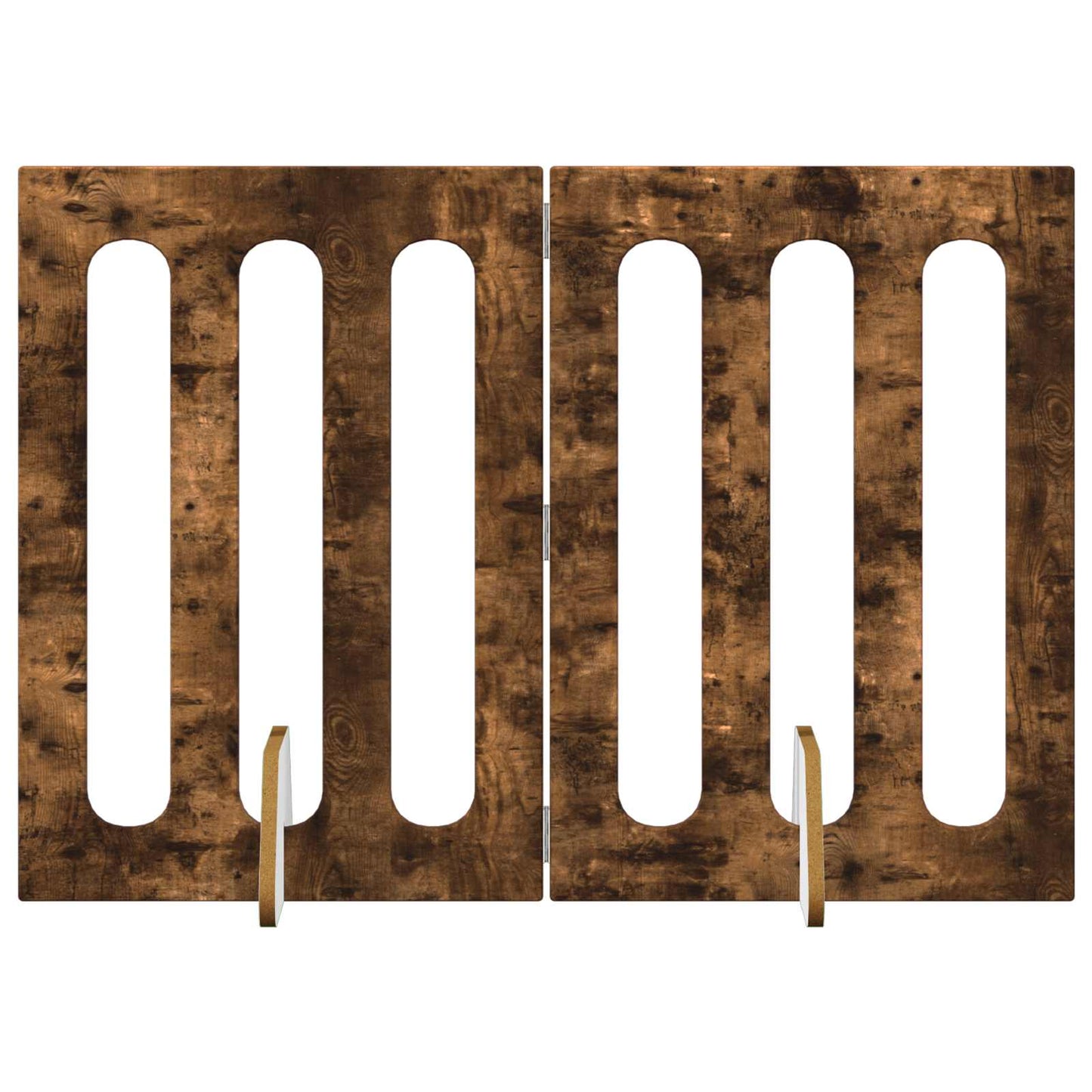 Folding Pet Fence 2 pcs Røkt Eik 100,5 x 38 x 70 cm