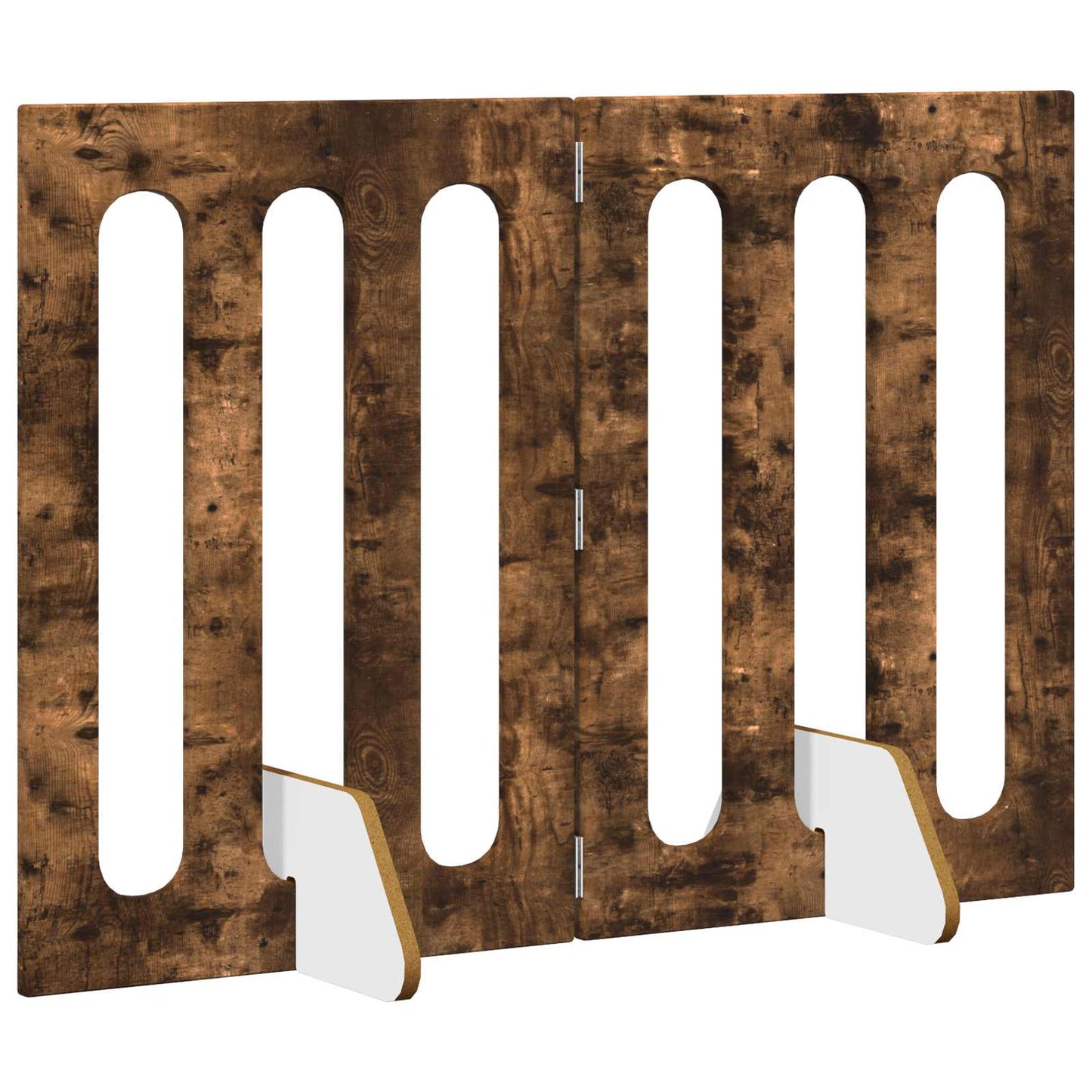 Folding Pet Fence 2 pcs Røkt Eik 100,5 x 38 x 70 cm