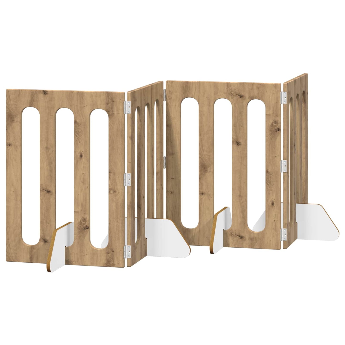 Folding Pet Fence 4 pcs Artisan Eik 201 x 38 x 70 cm