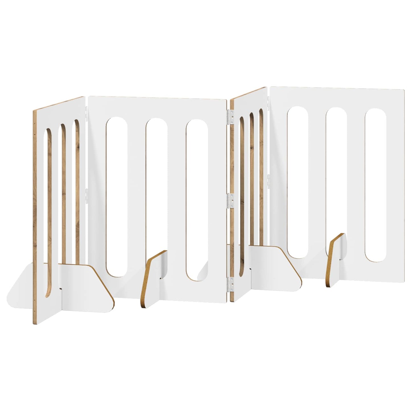 Folding Pet Fence 4 pcs Artisan Eik 201 x 38 x 70 cm