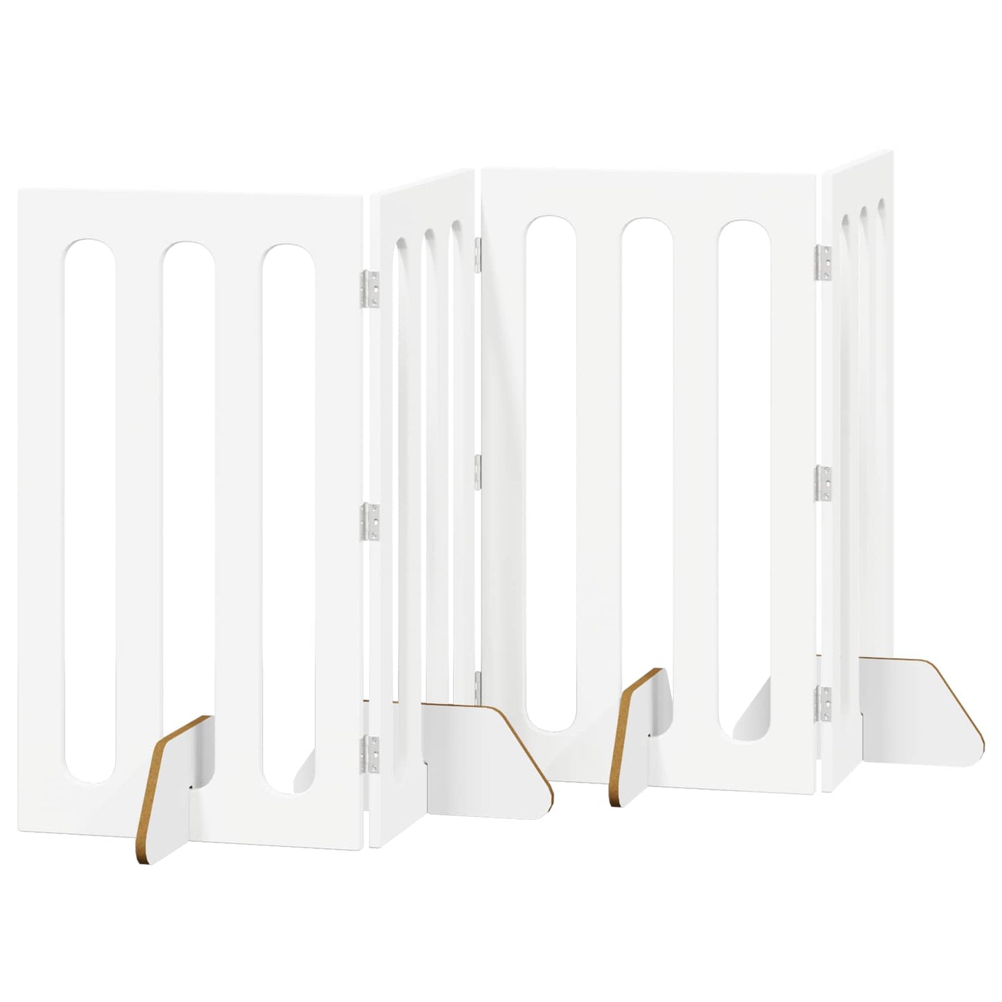 Folding Pet Fence 4 pcs Hvit 201 x 38 x 90 cm Konstruert tre vidaXL