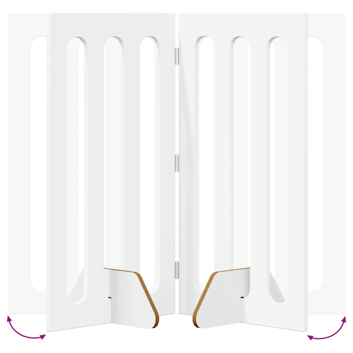 Folding Pet Fence 4 pcs Hvit 201 x 38 x 90 cm Konstruert tre vidaXL