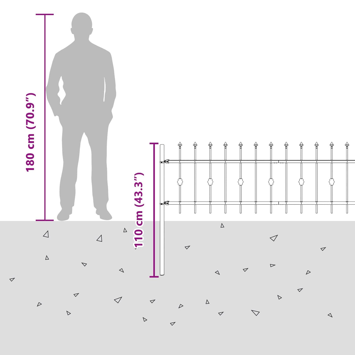 Spikertrekk Svart 200 x 130 cm Pulverlakkert stål vidaXL